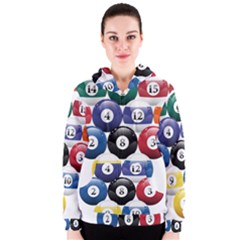 Racked Billiard Pool Balls Women s Zipper Hoodie by BangZart