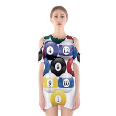 Racked Billiard Pool Balls Shoulder Cutout One Piece by BangZart