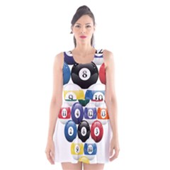 Racked Billiard Pool Balls Scoop Neck Skater Dress by BangZart