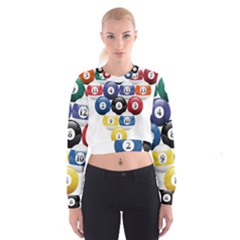 Racked Billiard Pool Balls Cropped Sweatshirt by BangZart