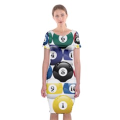 Racked Billiard Pool Balls Classic Short Sleeve Midi Dress by BangZart