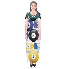 Racked Billiard Pool Balls Short Sleeve Maxi Dress by BangZart