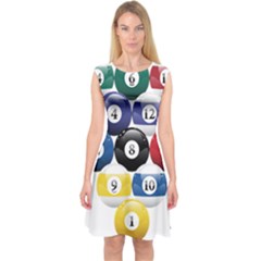 Racked Billiard Pool Balls Capsleeve Midi Dress by BangZart