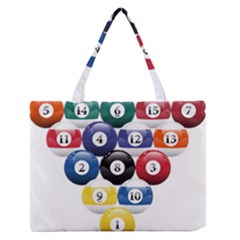 Racked Billiard Pool Balls Medium Zipper Tote Bag by BangZart