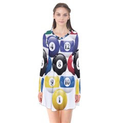 Racked Billiard Pool Balls Flare Dress by BangZart