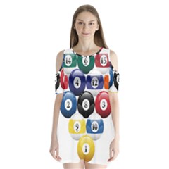 Racked Billiard Pool Balls Shoulder Cutout Velvet  One Piece by BangZart