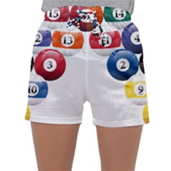 Racked Billiard Pool Balls Sleepwear Shorts