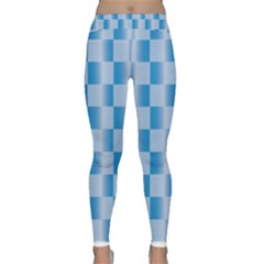 Blue Plaided Pattern Classic Yoga Leggings by paulaoliveiradesign