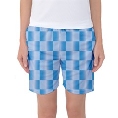 Blue Plaided Pattern Women s Basketball Shorts by paulaoliveiradesign