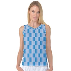 Blue Plaided Pattern Women s Basketball Tank Top