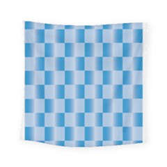 Blue Plaided Pattern Square Tapestry (small) by paulaoliveiradesign