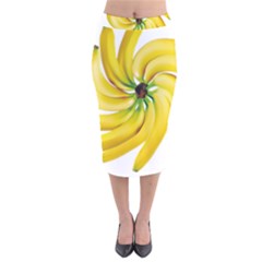 Bananas Decoration Velvet Midi Pencil Skirt by BangZart