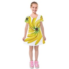 Bananas Decoration Kids  Short Sleeve Velvet Dress by BangZart