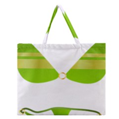 Green Swimsuit Zipper Large Tote Bag by BangZart