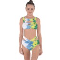 Brazil Colors Pattern Bandaged Up Bikini Set  View1