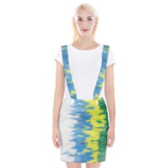 Brazil Colors Pattern Braces Suspender Skirt by paulaoliveiradesign