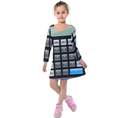 Calculator Kids  Long Sleeve Velvet Dress by BangZart