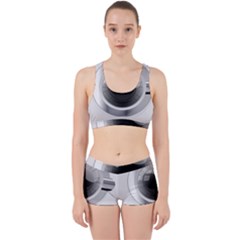 White Washing Machine Work It Out Sports Bra Set