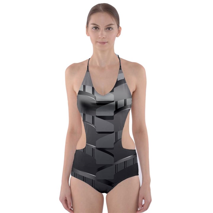 Tire Cut-Out One Piece Swimsuit