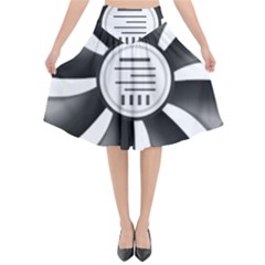 12v Computer Fan Flared Midi Skirt