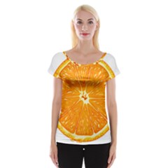 Orange Slice Cap Sleeve Tops by BangZart