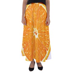 Orange Slice Flared Maxi Skirt