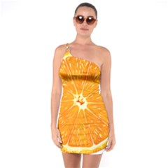 Orange Slice One Soulder Bodycon Dress