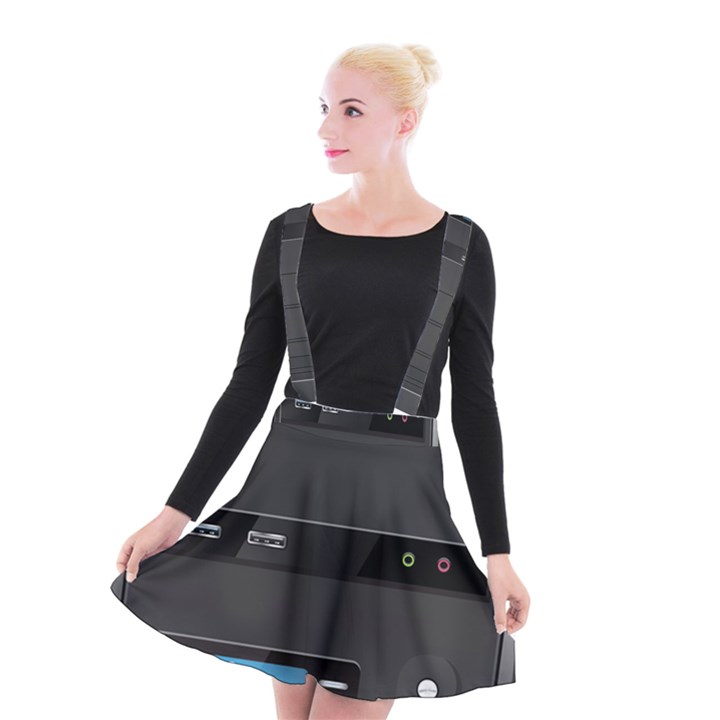 Standard Computer Case Front Suspender Skater Skirt