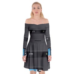 Standard Computer Case Front Off Shoulder Skater Dress by BangZart