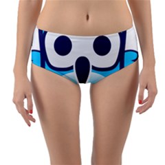 Owl Logo Clip Art Reversible Mid-waist Bikini Bottoms