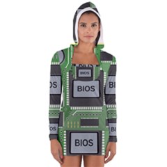 Computer Bios Board Long Sleeve Hooded T-shirt by BangZart