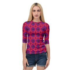 Retro Abstract Boho Unique Quarter Sleeve Tee