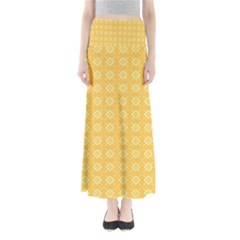 Yellow Pattern Background Texture Full Length Maxi Skirt by BangZart