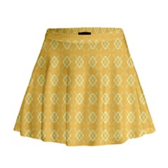 Yellow Pattern Background Texture Mini Flare Skirt by BangZart