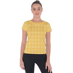 Yellow Pattern Background Texture Short Sleeve Sports Top 