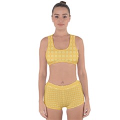 Yellow Pattern Background Texture Racerback Boyleg Bikini Set