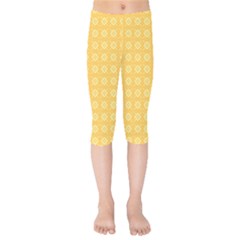 Yellow Pattern Background Texture Kids  Capri Leggings 