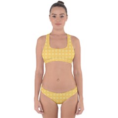 Yellow Pattern Background Texture Cross Back Hipster Bikini Set