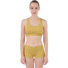 Yellow Pattern Background Texture Work It Out Sports Bra Set by BangZart