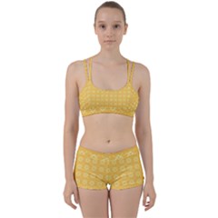 Yellow Pattern Background Texture Women s Sports Set