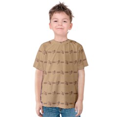 Brown Pattern Background Texture Kids  Cotton Tee