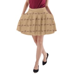 Brown Pattern Background Texture A-line Pocket Skirt by BangZart