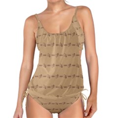 Brown Pattern Background Texture Tankini Set by BangZart