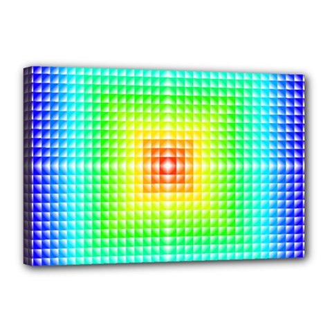 Square Rainbow Pattern Box Canvas 18  X 12  by BangZart