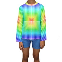 Square Rainbow Pattern Box Kids  Long Sleeve Swimwear by BangZart