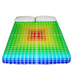 Square Rainbow Pattern Box Fitted Sheet (queen Size) by BangZart