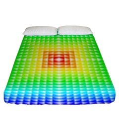 Square Rainbow Pattern Box Fitted Sheet (king Size) by BangZart