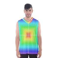 Square Rainbow Pattern Box Men s Basketball Tank Top by BangZart