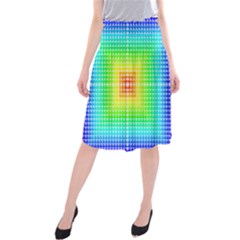 Square Rainbow Pattern Box Midi Beach Skirt by BangZart