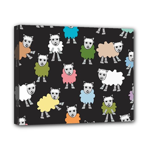 Sheep Cartoon Colorful Black Pink Canvas 10  X 8  by BangZart